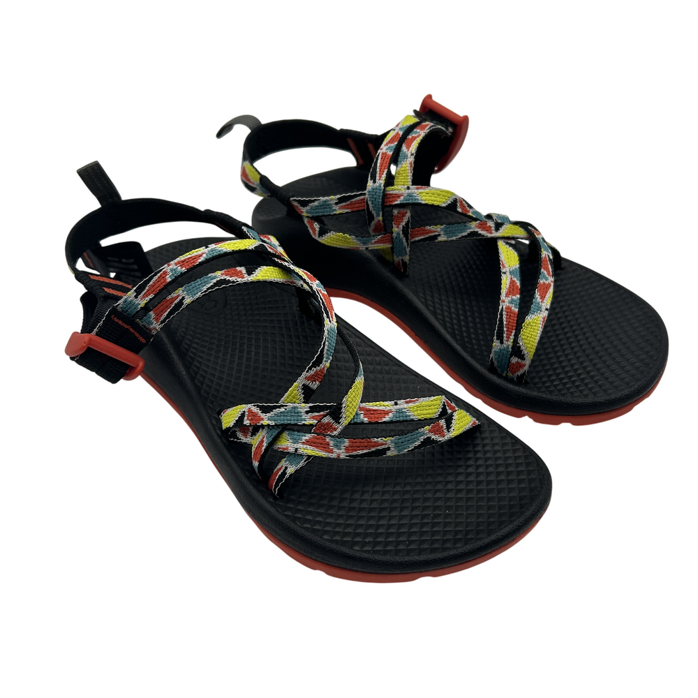 Chaco Sandals Kids Youth Size 4 Z/1 EcoTread Black Geometric Hiking Water